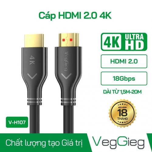 Cáp HDMI 2.0 Cable VegGieg - V-H107 dài 1,5m